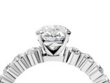 White gold Oval Diamond Pavé Band Solitaire with Four-Prong Setting_42