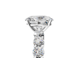 White gold Oval Diamond Pavé Band Solitaire with Four-Prong Setting_43