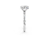 White gold Oval Diamond Pavé Band with Six-Prong Setting_29