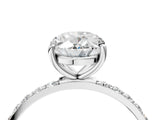 White gold Oval Diamond Pavé Band with Six-Prong Setting_31