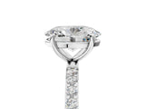 White gold Oval Diamond Pavé Band with Six-Prong Setting_32