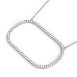 White gold Oval Diamond Pavé Prong Pendant 1