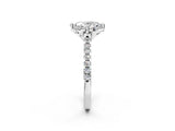 White gold Oval Diamond Pave Band with Floral Prong Setting_30