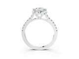 White gold Oval Diamond Pave Band with Floral Prong Setting_31