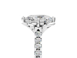 White gold Oval Diamond Pave Band with Floral Prong Setting_33