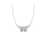 White gold Oval Diamond Pendant with Heart Accents and Prong Setting_9