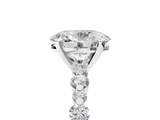 White gold Oval Diamond Prong Set Engagement Ring with Pave Band_227