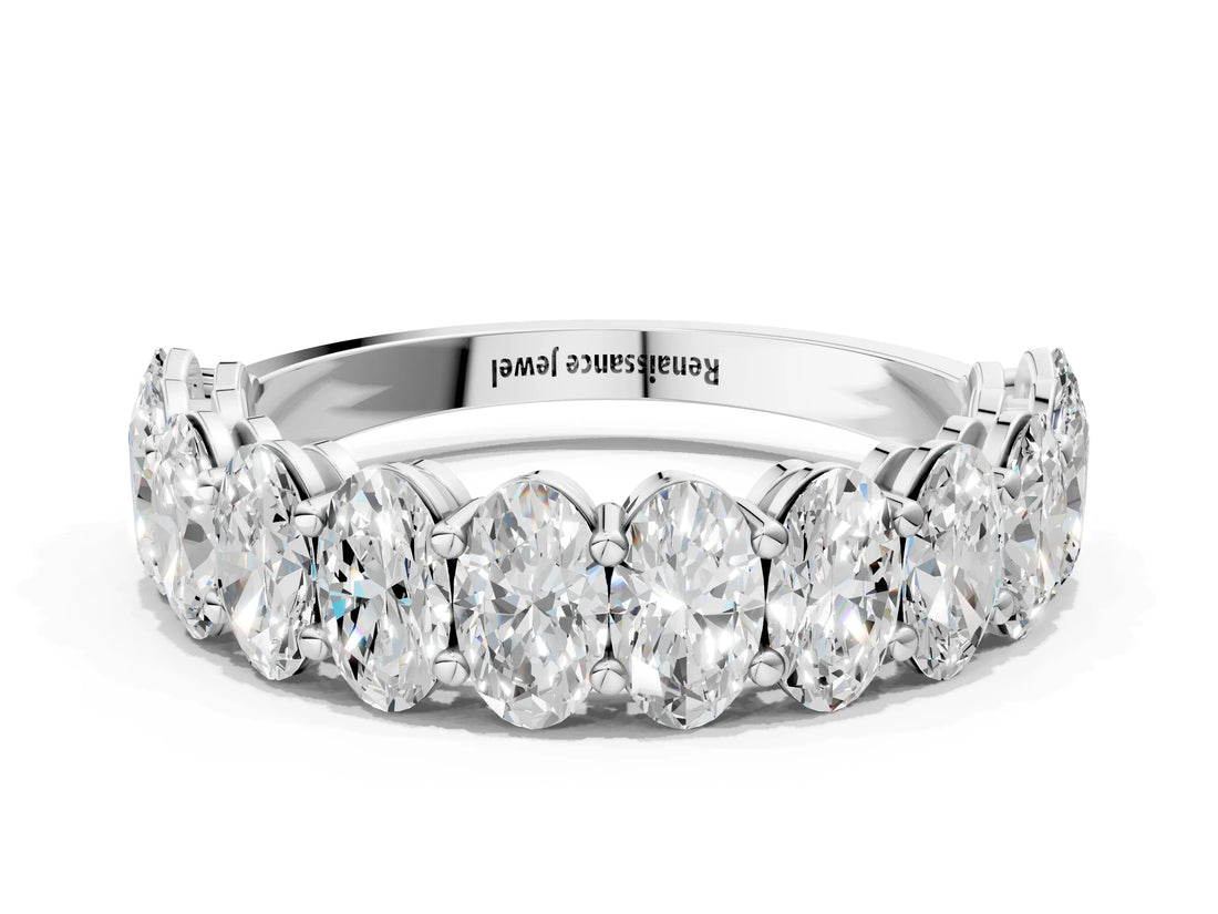 White gold Oval Diamond Prong-Set Eternity Band_21