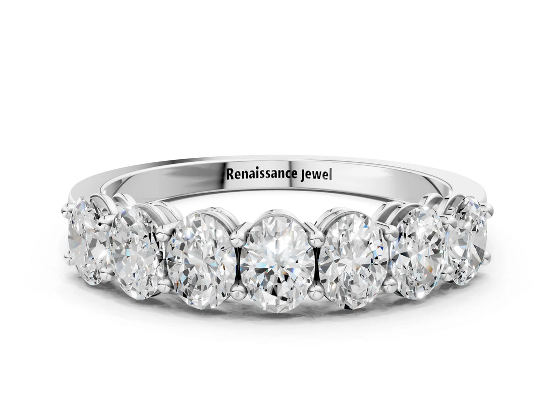 White gold Oval Diamond Shared Prong Eternity Band_21