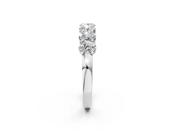 Platinum Oval Diamond Shared Prong Eternity Band