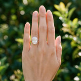 White gold Oval Diamond Solitaire Ring with Bezel Setting and Classic Band_3