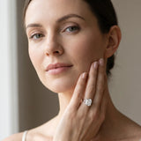White gold Oval Diamond Solitaire Ring with Bezel Setting and Classic Band_4