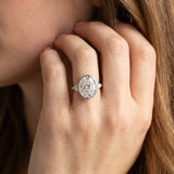 White gold Oval Diamond Solitaire Ring with Bezel Setting and Classic Band_5
