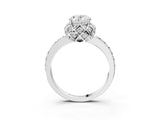 White gold Oval Diamond Solitaire Ring with Shared Prong Pavé Band_56