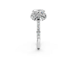 White gold Oval Diamond Solitaire Ring with Shared Prong Pavé Band_56