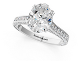 White gold Oval Diamond Solitaire with Pave Band and Six-Prong Setting_64
