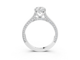 White gold Oval Diamond Solitaire with Pave Band and Six-Prong Setting_66