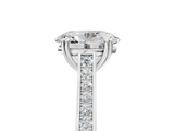 White gold Oval Diamond Solitaire with Pave Band and Six-Prong Setting_68