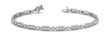 White gold Oval Diamond Tennis Bracelet with Milgrain Bezel Setting