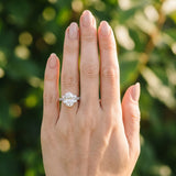 White gold Oval Diamond Three-Stone Pave Band with Four-Prong Setting_12