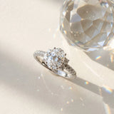 White gold Oval Diamond Three-Stone Pave Band with Four-Prong Setting_15