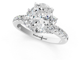White gold Oval Diamond Three-Stone Pave Band with Four-Prong Setting_59