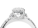 White gold Oval Diamond Three-Stone Pave Band with Four-Prong Setting_62