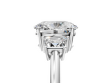 White gold Oval Diamond Three-Stone Ring with Trapezoid Side Stones and Prong Setting_28