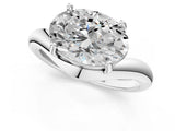 White gold Oval Diamond Twisted Solitaire Ring_13