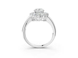 White gold Oval Halo Cluster Diamond Engagement Ring with Prong Setting and Polished Band_78