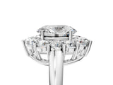 White gold Oval Halo Cluster Diamond Engagement Ring with Prong Setting and Polished Band_80