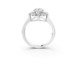 White gold Oval Halo Cluster Diamond Engagement Ring with Solitaire Band and Prong Setting_69
