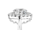 White gold Oval Halo Cluster Diamond Engagement Ring with Solitaire Band and Prong Setting_71