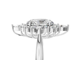 White gold Oval Halo Diamond Cluster Ring with Marquise and Round Stones on a White Gold Band with Prong Setting_16