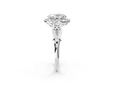 White gold Oval Halo Diamond Engagement Ring with Filigree Band and Four-Prong Setting_83