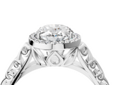 White gold Oval Halo Diamond Engagement Ring with Intricate Filigree Band and Four-Prong Setting_41