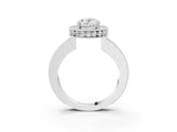 White gold Oval Halo Diamond Engagement Ring with Milgrain Pave Band and Four-Prong Setting_40