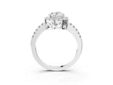 White gold Oval Halo Diamond Engagement Ring with Pavé Band and Four-Prong Setting_79
