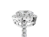White gold Oval Halo Diamond Engagement Ring with Pavé Band and Four-Prong Setting_81
