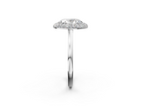 White gold Oval Halo Diamond Engagement Ring with Solitaire Band and Four-Prong Setting_22