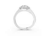 White gold Oval Halo Diamond Engagement Ring with Solitaire Band and Four-Prong Setting_23