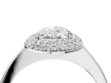 White gold Oval Halo Diamond Engagement Ring with Solitaire Band and Four-Prong Setting_24
