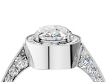 White gold Oval Halo Diamond Engagement Ring with Split Shank Band and Four-Prong Setting_10