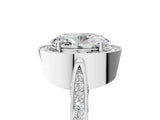 White gold Oval Halo Diamond Engagement Ring with Split Shank Band and Four-Prong Setting_11