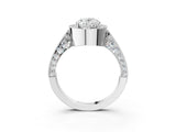 White gold Oval Halo Diamond Engagement Ring with Split Shank Band and Four-Prong Setting_9