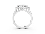 White gold Oval Halo Diamond Engagement Ring with Split Shank and Four-Prong Setting 3