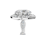 White gold Oval Halo Diamond Engagement Ring with Twisted Band and Four-Prong Setting 5