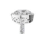 White gold Oval Halo Diamond Pavé Band Ring with Prong Setting_25