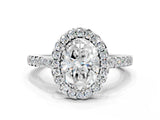 White gold Oval Halo Diamond Pavé Solitaire Ring_25
