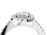 White gold Oval Halo Diamond Pavé Solitaire Ring_29